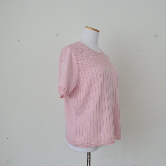 Vintage‎ 80s Pullover Pink Knit Top - Picture 5 of 10
